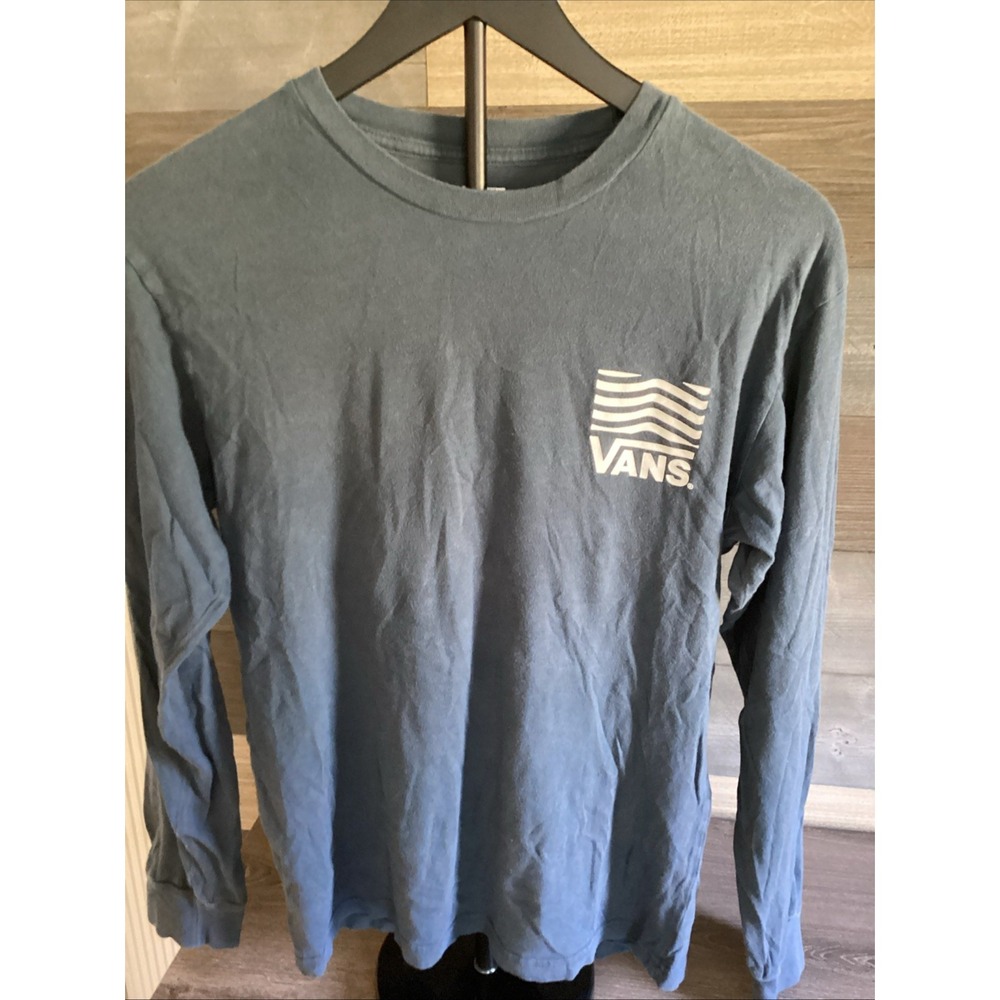 Vans Shirt Men SMALL Blue Streetwear Hip Logo Preppy Skater Surf Graphic Tee
